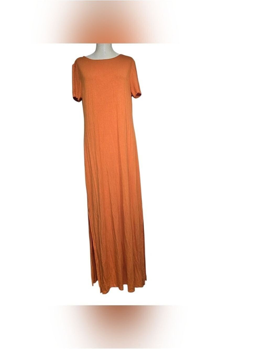 Eloquii Elements Orange Maxi Dress Back Cut Out Short Sleeves 14/16